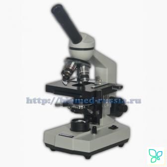 Микpоскоп Биомед 2гл, монокуляр, СП, 4-позиционная револьверная головка, объективы Ахромат 4x/10x/40x/100Х, Биомед