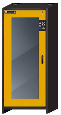 Шкаф для хранения ЛВЖ, 30 минут, ширина 90 см, панорамная дверь, Asecos