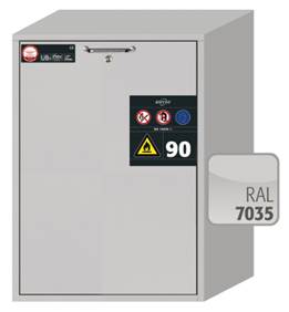 Тумба для хранения ЛВЖ и прекурсоров, 90 минут, ширина 60 см, полка и выдвижная кювета, внутренняя аспирация, Asecos