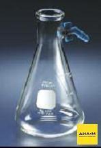 Колба Бунзена, 1000 мл, горловина 37 мм, градуировка, пласт. штенгель, Pyrex (Corning)