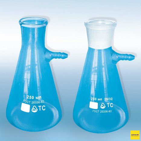 Колба Бунзена, 500 мл, шлиф 29/32, 1 шт, Россия