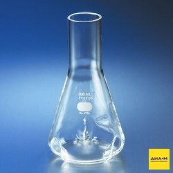 Колба качалочная, 3000 мл, стекло Pyrex, экстраглубокие отбойники, 2 шт., Pyrex (Corning)