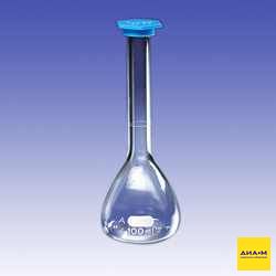 Колба мерная, 100 мл, d 60 мм, класс А, колпачок, 6 шт./уп., 12 шт./кор., Pyrex (Corning)