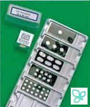 Стекло предметное, 26×76×1 мм, шлиф. кр., черное тефлоновое покрытие, 6 овальных окна 14×8 мм, 1 шт, Heinz Herenz