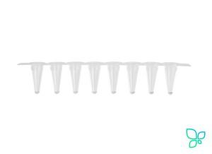 Пробирки для ПЦР в стрипах, 0.1 мл, 1×8, с крышками, низкий профиль, бесцветные, полипропилен, 125 шт/уп., Axygen