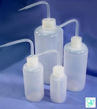 Промывалка, ПЭ, жесткая струя, канюля под 90°, с колпачком, резьба GL 32, объем 1000 мл, d 92 мм, бесцветная, 12 шт./уп., Heinz Herenz