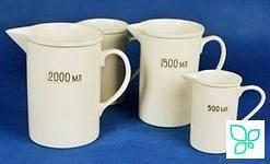 Кружка с носиком, 1500 мл, без градуировки, d 120х195 мм, № 4, фарфор, Россия