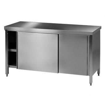 Стол лабораторный 6, с раздвижными дверцами, нержавеющая сталь, 1600х750х900 мм, 1 шт., Bochem